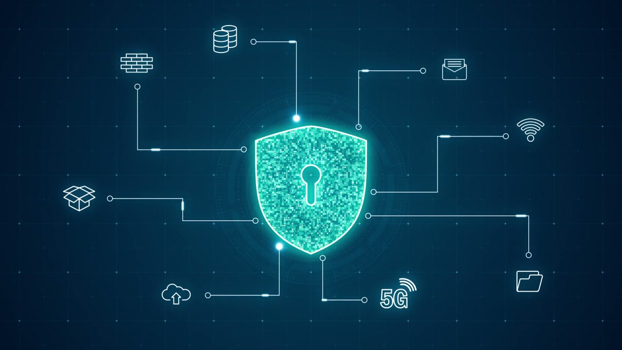 Illustration of a shield connecting application protection layers